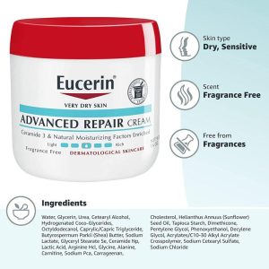 کرم ترمیم کننده پیشرفته eucerin مخصوص پوست های خیلی خشک مرطوب کننده صورت بدن