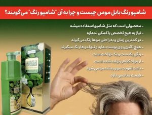 شامپو رنگ قهوه ای بابل موس گیاهی حجم 500 میل